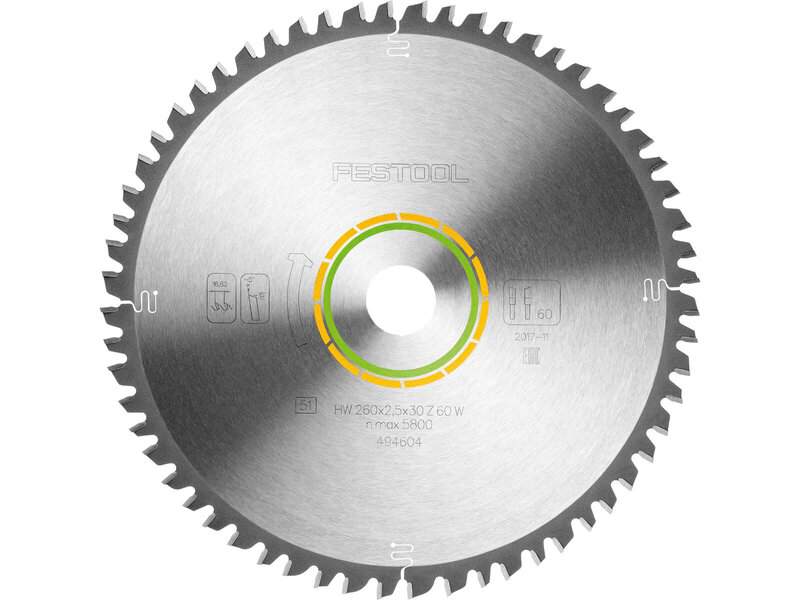 fes-494604-festool-hw-260mm-x-30mm-x-60t-circular-saw-blade-01.jpg Festool HW 260mm x 30mm x 60T Circular Saw Blade - Image 1