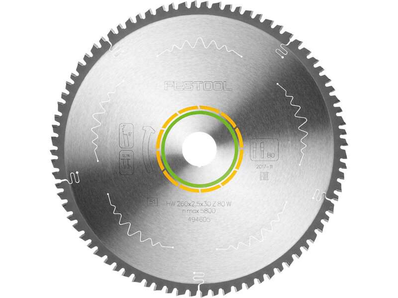 fes-494605-festool-hw-260mm-x-30mm-x-80t-circular-saw-blade-01.jpg Festool HW 260mm x 30mm x 80T Circular Saw Blade - Image 1