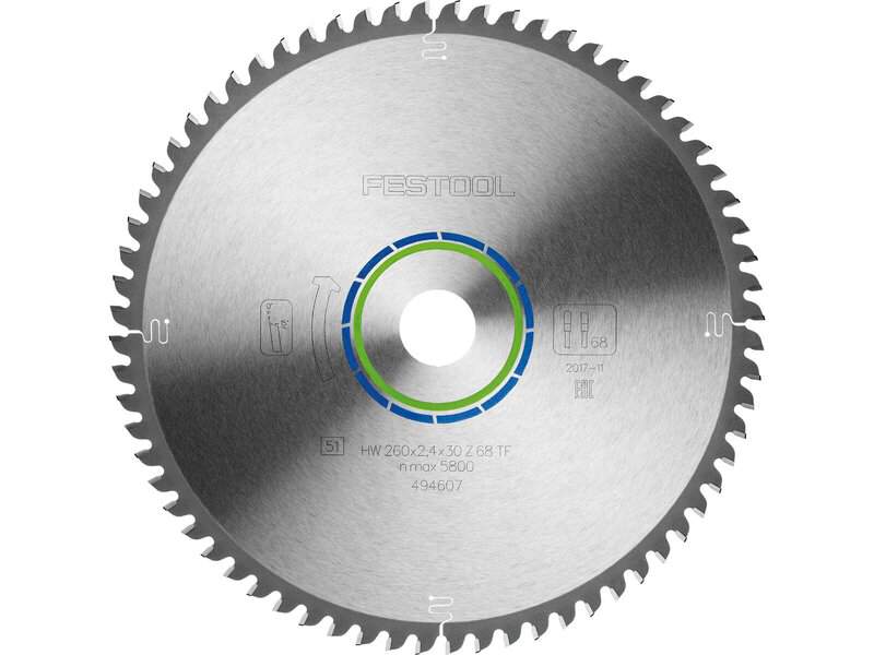 fes-494607-festool-hw-260mm-x-30mm-x-68t-circular-saw-blade-01.jpg Festool HW 260mm x 30mm x 68T Circular Saw Blade - Image 1
