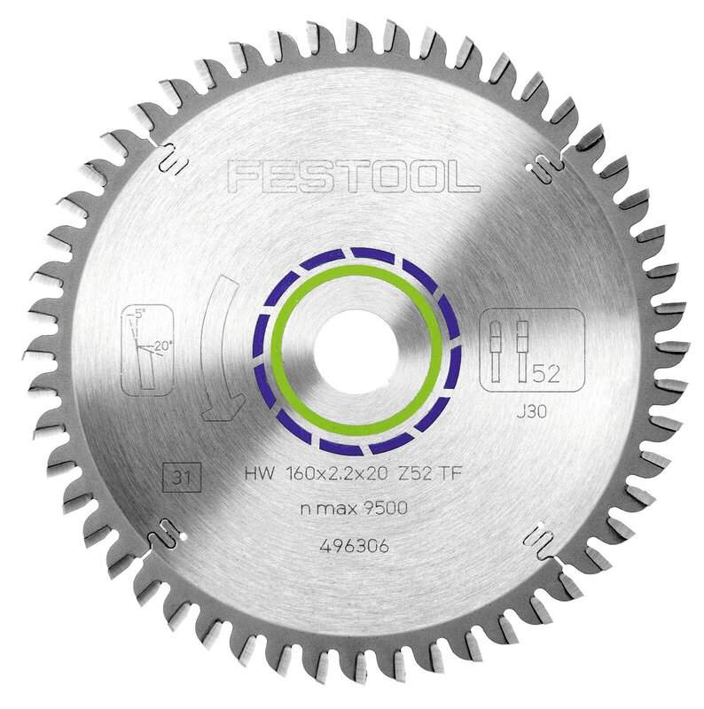 fes-496306-festool-hw-160mm-x-20mm-x-52t-circular-saw-blade-01.jpg Festool HW 160mm x 20mm x 52T Circular Saw Blade - Image 1