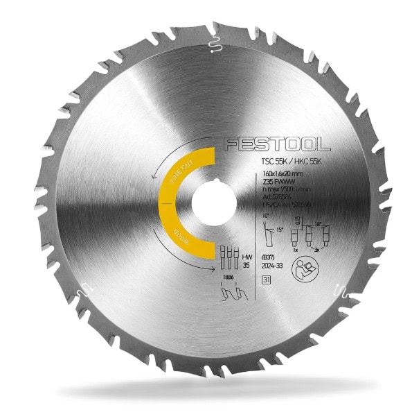 fes-578586-festool-hw-160mm-x-20mm-x-35t-plunge-saw-blade-01.jpg Festool HW 160mm x 20mm x 35T Plunge Saw Blade - Image 1