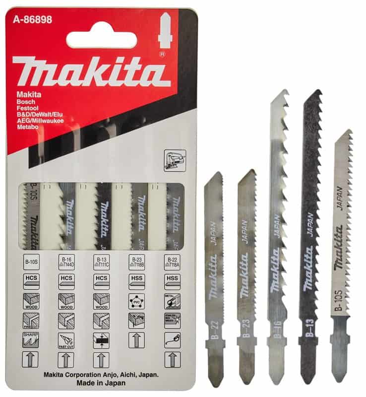 mak-a-86898-makita-a-86898-mixed-wood-and-metal-jigsaw-blade-set-pack-of-01.jpg Makita A-86898 Mixed Wood & Metal Jigsaw Blade Set - Pack of 5 - Image 1