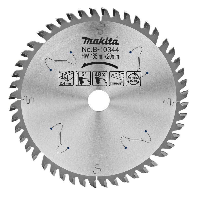 mak-b-10344-makita-b-10344-165mm-x-20mm-48t-plunge-saw-blade-01.jpg Makita B-10344 165mm x 20mm 48T Plunge Saw Blade - Image 1