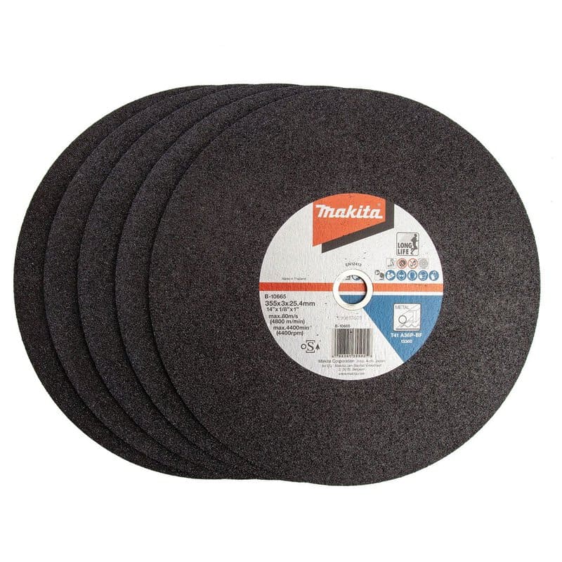mak-b-10665-5-makita-b-10665-5-355mm-x-25-4mm-steel-cutting-discs-pack-of-01.jpg Makita B-10665-5 355mm x 25.4mm Steel Cutting Discs - Pack of 5 - Image 1