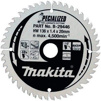 mak-b-29446-makita-b-29446-136mm-x-20mm-48t-laminate-circular-saw-blade-01.jpg Makita B-29446 136mm x 20mm 48T Laminate Circular Saw Blade - Image 1