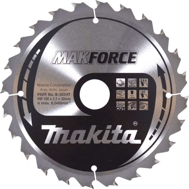 mak-b-32247-makita-b-32247-190mm-x-30mm-24t-circular-saw-blade-for-wood-01.jpg Makita B-32247 190mm x 30mm 24T Circular Saw Blade for Wood - Image 1