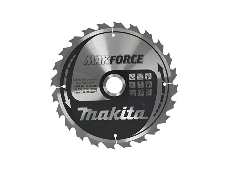mak-b-32275-makita-b-32275-235mm-x-30mm-24t-wood-circular-saw-blade-01.jpg Makita B-32275 235mm x 30mm 24T Wood Circular Saw Blade - Image 1
