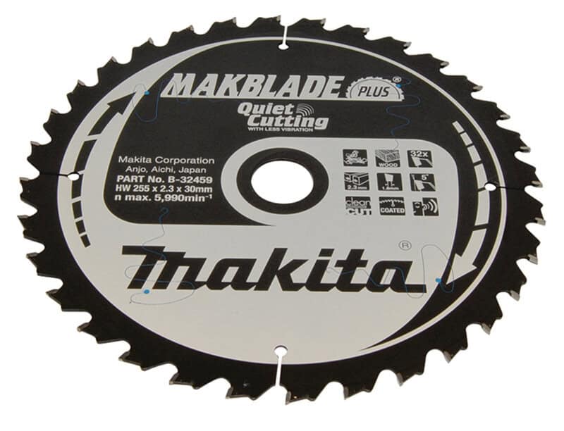 mak-b-32459-makita-b-32459-255mm-x-30mm-32t-wood-saw-blade-01.jpg Makita B-32459 255mm x 30mm 32T Wood Saw Blade - Image 1