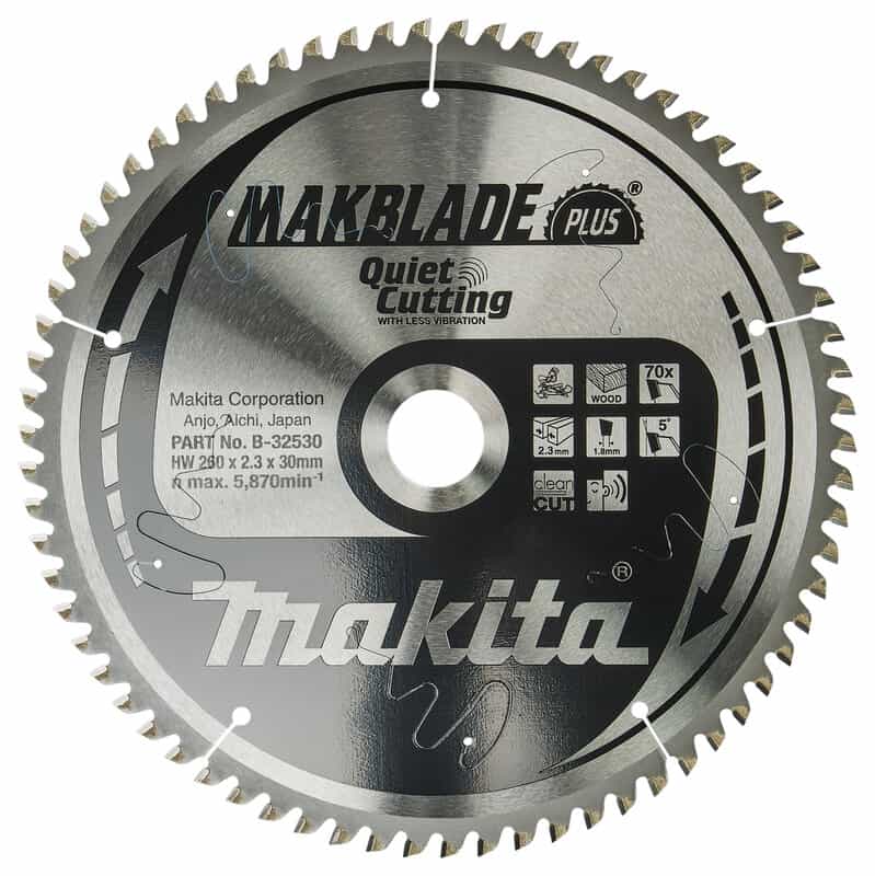 mak-b-32530-makita-b-32530-260mm-x-30mm-70t-wood-saw-blade-01.jpg Makita B-32530 260mm x 30mm 70T Wood Saw Blade - Image 1