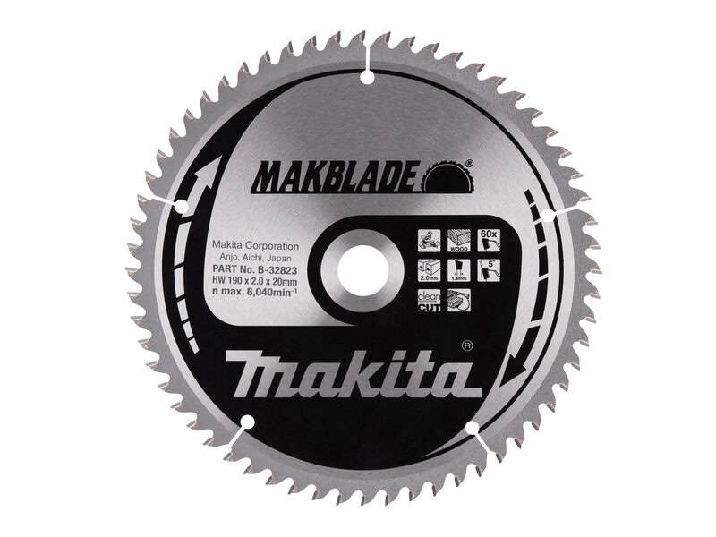 mak-b-32823-makita-b-32823-190mm-x-20mm-60t-circular-saw-blade-for-wood-01.jpg Makita B-32823 190mm x 20mm 60T Circular Saw Blade for Wood - Image 1