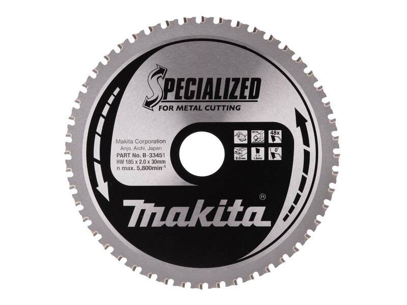 mak-b-33451-makita-b-33451-185mm-x-30mm-x-48t-tct-metal-circular-saw-bla-01.jpg Makita B-33451 185mm x 30mm x 48T TCT Metal Circular Saw Blade - Image 1