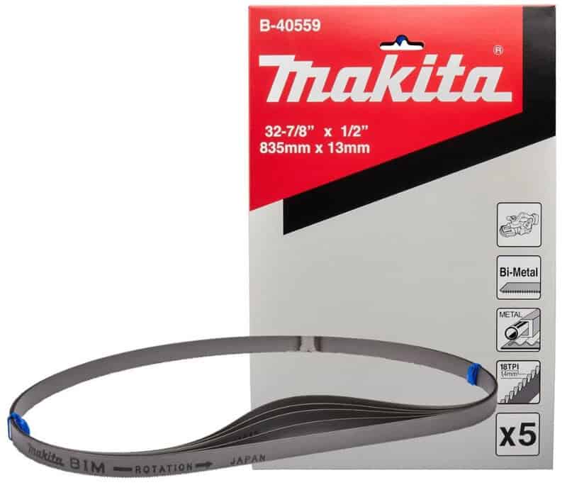 mak-b-40559-makita-b-40559-835mm-x-13mm-18tpi-bandsaw-blade-pack-of-5-01.jpg Makita B-40559 835mm x 13mm 18TPI Bandsaw Blade - Pack of 5 - Image 1