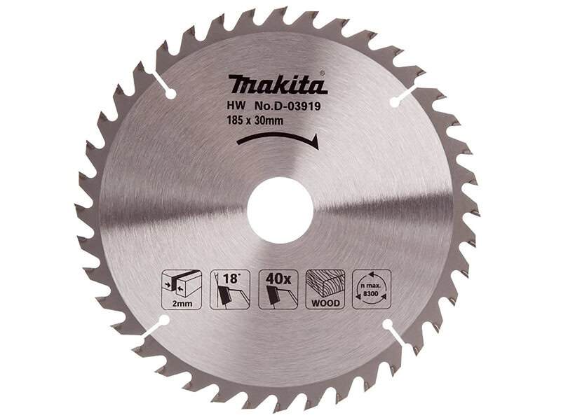 mak-d-03919-makita-d-03919-185mm-x-30mm-x-40t-circular-saw-blade-01.jpg Makita D-03919 185mm x 30mm x 40T Circular Saw Blade - Image 1