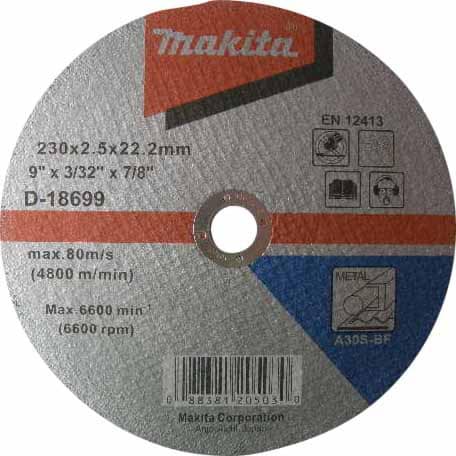 mak-d-18699-makita-d-18699-230mm-x-2-5mm-x-22-23mm-metal-cutting-disc-01.jpg Makita D-18699 230mm x 2.5mm x 22.23mm Metal Cutting Disc - Image 1