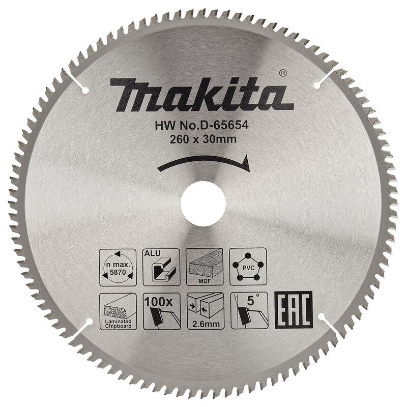 mak-d-65654-makita-d-65654-260mm-x-30mm-100t-multi-purpose-blade-01.jpg Makita D-65654 260mm x 30mm 100T Multi Purpose Blade - Image 1