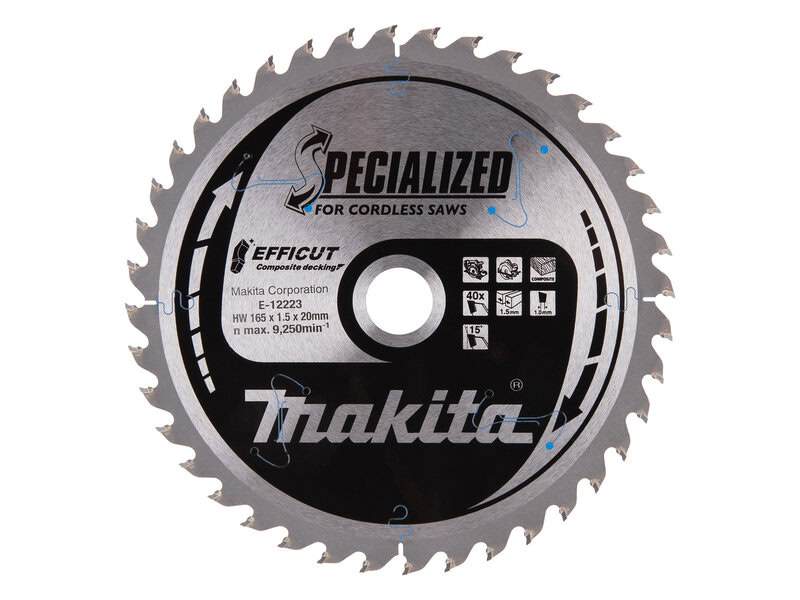 mak-e-12223-makita-e-12223-165mm-x-20mm-40t-tct-wood-circular-saw-blade-01.jpg Makita E-12223 165mm x 20mm 40T TCT Wood Circular Saw Blade - Image 1