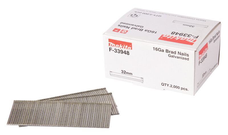 mak-f-33948-makita-f-33948-32mm-16g-brad-nails-pack-of-2000-01.jpg Makita F-33948 32mm 16g Brad Nails - Pack of 2000 - Image 1