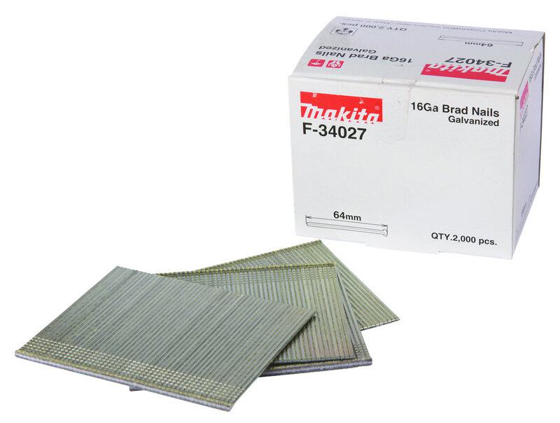 mak-f-34027-makita-f-34027-64mm-16g-brad-nails-pack-of-2000-01.jpg Makita F-34027 64mm 16g Brad Nails - Pack of 2000 - Image 1
