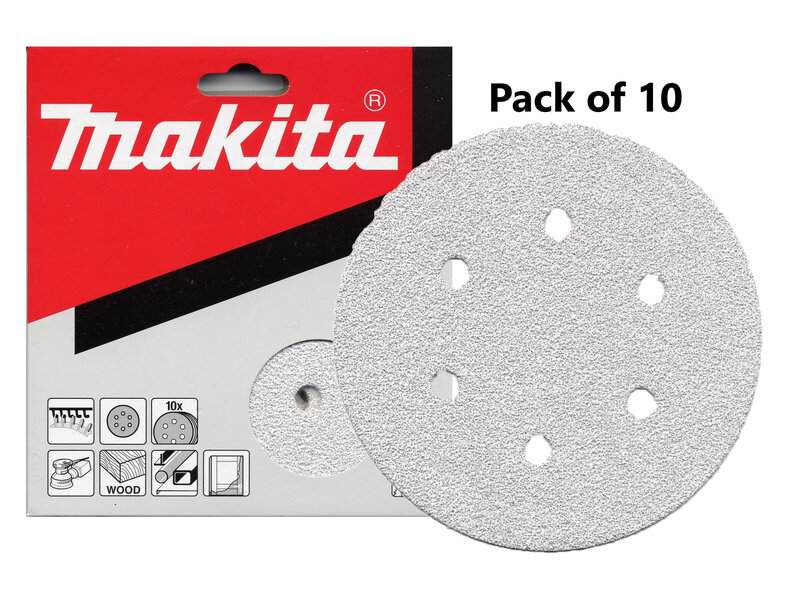 mak-p-37655-makita-p-37655-150mm-40-grit-sanding-discs-pack-of-10-01.jpg Makita P-37655 150mm 40 Grit Sanding Discs - Pack of 10 - Image 1