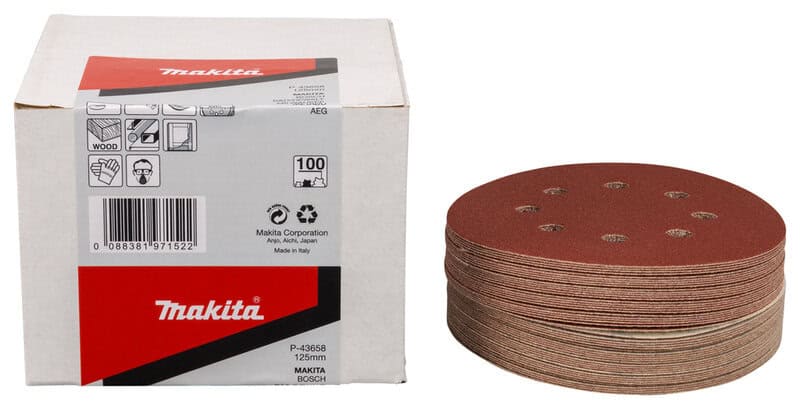 mak-p-43658-makita-p-43658-125mm-100-grit-sanding-discs-pack-of-50-01.jpg Makita P-43658 125mm 100 Grit Sanding Discs - Pack of 50 - Image 1